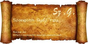 Szongoth György névjegykártya