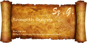 Szongoth György névjegykártya