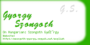 gyorgy szongoth business card